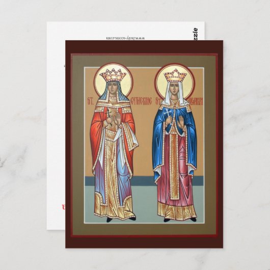 Sts. Catherine und Alexandra Prayer Cards Postkarte (Vorne/Hinten)