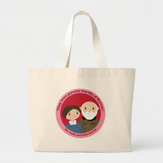 Sts. Louis und Zelie Martin Jumbo Stoffbeutel (Vorne)