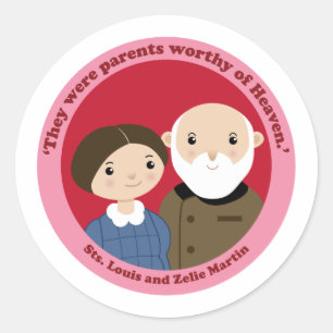 Sts. Louis und Zelie Martin Runder Aufkleber