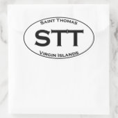 STT - Saint Thomas Jungfrau Islands Euro Style Ova Ovaler Aufkleber (Tasche)