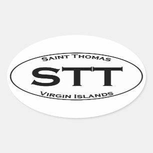 STT - Saint Thomas Jungfrau Islands Euro Style Ova Ovaler Aufkleber