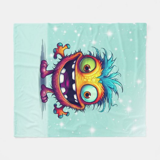 Stu 001 ist der Mini-Monster-Troll Fleecedecke (Vorderseite (Horizontal))