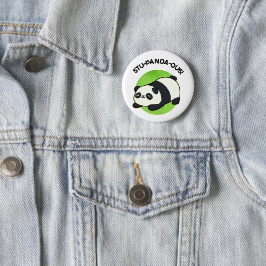 Stu-panda-ous Funny Panda Pun Button (Beispiel)