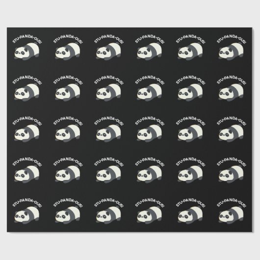 Stu-panda-ous Funny Panda Pun Dark BG Geschenkpapier (Flach)