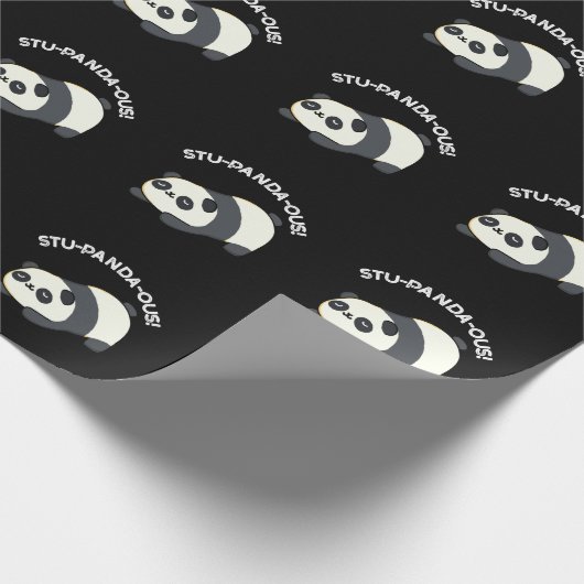 Stu-panda-ous Funny Panda Pun Dark BG Geschenkpapier (Ecke)