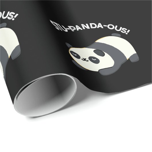 Stu-panda-ous Funny Panda Pun Dark BG Geschenkpapier (Rolleneckpunkt)