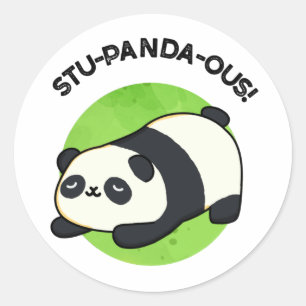Stu-panda-ous Funny Panda Pun Runder Aufkleber
