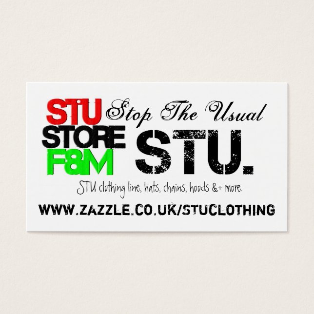 STU. Werbekarten (Vorderseite)