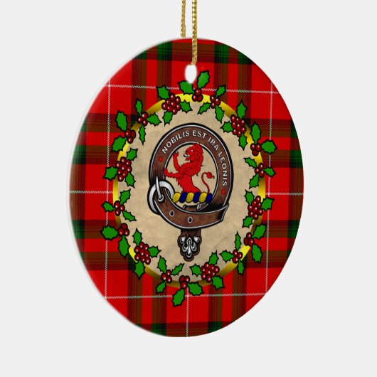 Stuart Clan Abzeichen & Tartan Personalisierte Wei Keramik Ornament (Rechts)