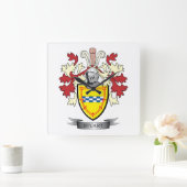 Stuart Family Crest Coat of Arms Quadratische Wanduhr (Zuhause)