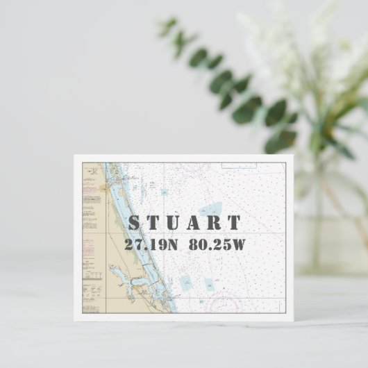 Stuart FL — Längengrad Postkarte (Stehend Vorderseite)