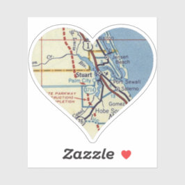 Stuart FL Vintage Karte Aufkleber