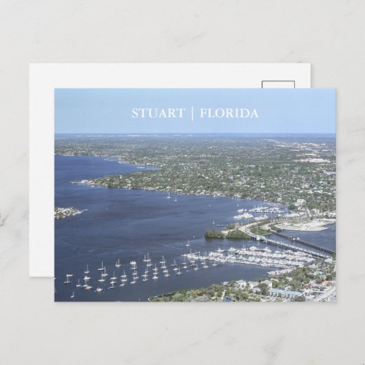 Stuart Florida Arial View Postkarte (Vorne/Hinten)