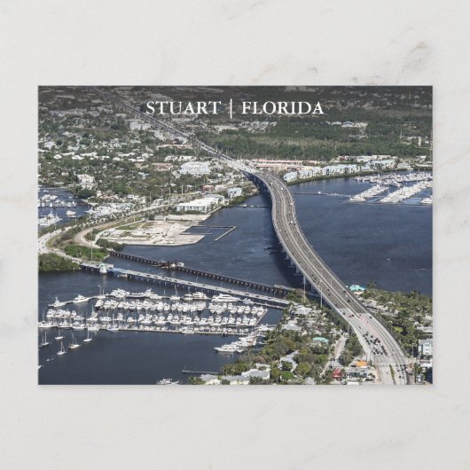 Stuart Florida Arial View Postkarte (Vorderseite)