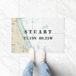 Stuart Florida Latitude Längengrad nautisches Boot Fußmatte