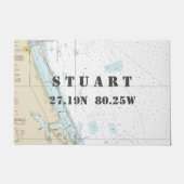 Stuart Florida Latitude Längengrad nautisches Boot Fußmatte (Vorderseite)