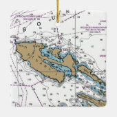 Stuart Island WA Chart Keramikornament (Rückseite)