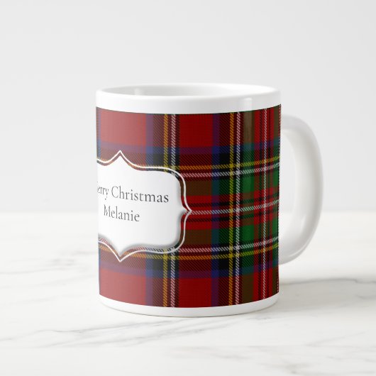 Stuart Kariert Tartan Christmas Jumbo-Tasse (Vorderseite Rechts)