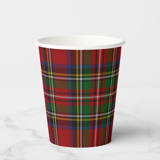 Stuart Kariert Tartan Christmas Pappbecher (Rückseite)