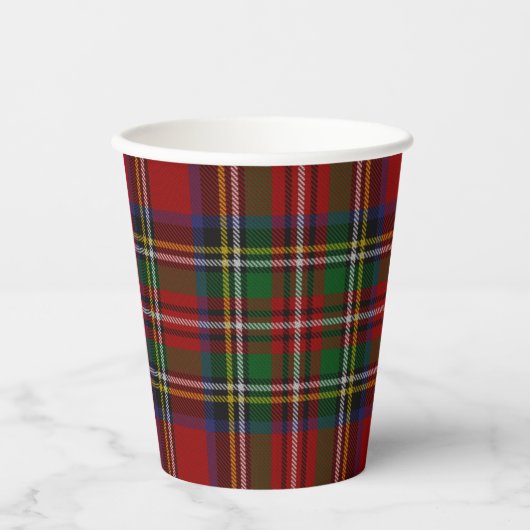 Stuart Kariert Tartan Christmas Pappbecher (Vorderseite)