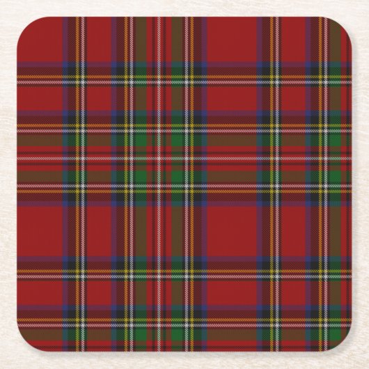 Stuart Kariert Tartan Christmas Rechteckiger Pappuntersetzer (Vorderseite)