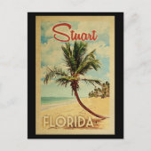 Stuart Palm Tree Vintage Reise Postkarte (Vorderseite)