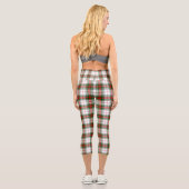 Stuart / Stewart tartan, weiß grün kariert Capri Leggings (Rückseite)