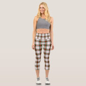 Stuart / Stewart tartan, weiß grün kariert Capri Leggings (Vorderseite)