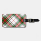 Stuart / Stewart tartan, weiß grün kariert Gepäckanhänger (Vorderseite horizontal)