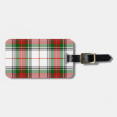 Stuart / Stewart tartan, weiß grün kariert Gepäckanhänger (Vorderseite horizontal)