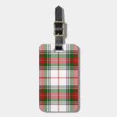 Stuart / Stewart tartan, weiß grün kariert Gepäckanhänger (Vorderseite vertikal)