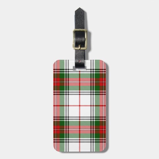 Stuart / Stewart tartan, weiß grün kariert Gepäckanhänger (Vorderseite vertikal)