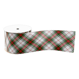 Stuart / Stewart tartan, weiß grün kariert Ripsband