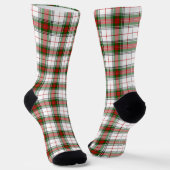 Stuart / Stewart tartan, weiß grün kariert Socken (Gewinkelt)