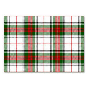 Stuart / Stewart tartan, weiß grün kariert Tischnummer