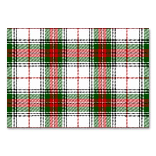 Stuart / Stewart tartan, weiß grün kariert Tischnummer (Vorderseite)