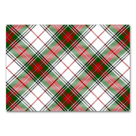 Stuart / Stewart tartan, weiß grün kariert Tischnummer (Vorderseite)