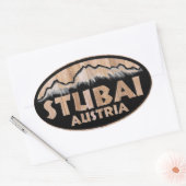 Stubai Austria Holzschild oval Aufkleber (Umschlag)