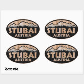 Stubai Austria Holzschild oval Aufkleber (Blatt)