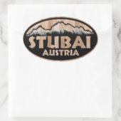 Stubai Austria Holzschild oval Aufkleber (Tasche)