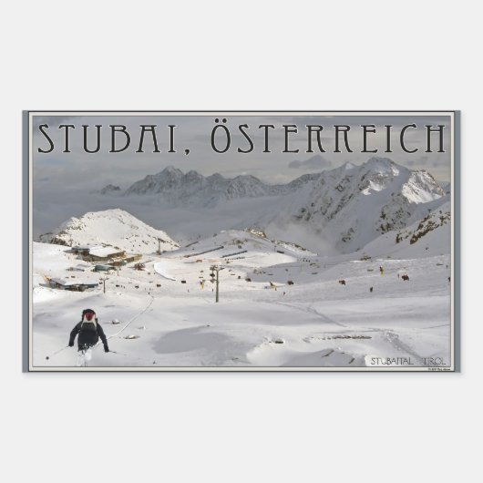 Stubai Glacier Rechteckiger Aufkleber (Vorderseite)