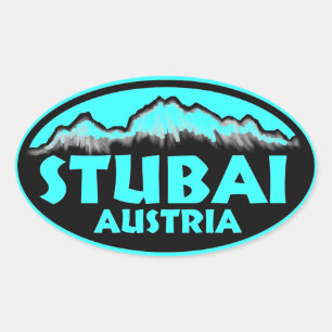 Stubai Österreich aquamarin-blaue ovale Aufkleber