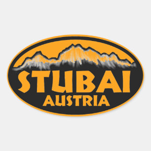 Stubai Österreich Orangenaufkleber Ovaler Aufkleber