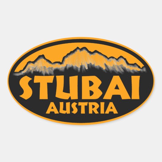Stubai Österreich Orangenaufkleber Ovaler Aufkleber (Vorderseite)