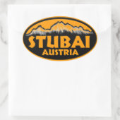 Stubai Österreich Orangenaufkleber Ovaler Aufkleber (Tasche)