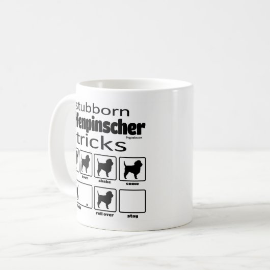 Stubborn Affenpinscher Tricks Kaffeetasse (Vorderseite Links)