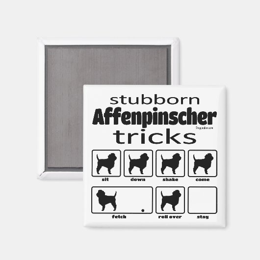 Stubborn Affenpinscher Tricks Magnet (Vorderseite/Rückseite)