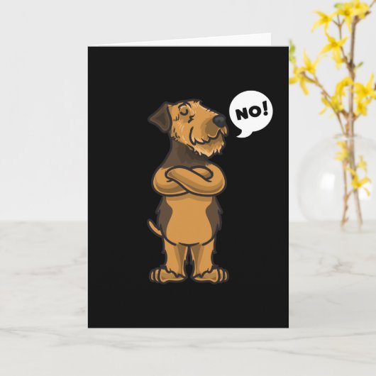 Stubborn Airedale Terrier Dog Karte (Gelbe Blume)