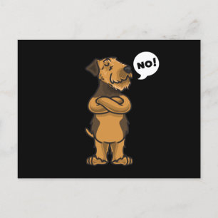 Stubborn Airedale Terrier Dog Postkarte