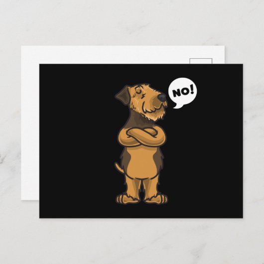 Stubborn Airedale Terrier Dog Postkarte (Vorne/Hinten)